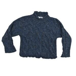 Bravo Blue Acrylic Pullover Sweater Women's Small Knit Heavy Vintage Sweater